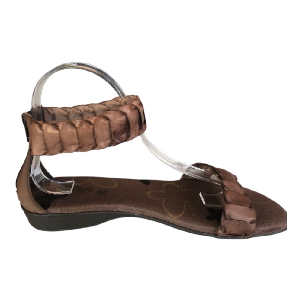 Boho Braided Brown Leather Sandals Made in Spain - Picture 3 of 7